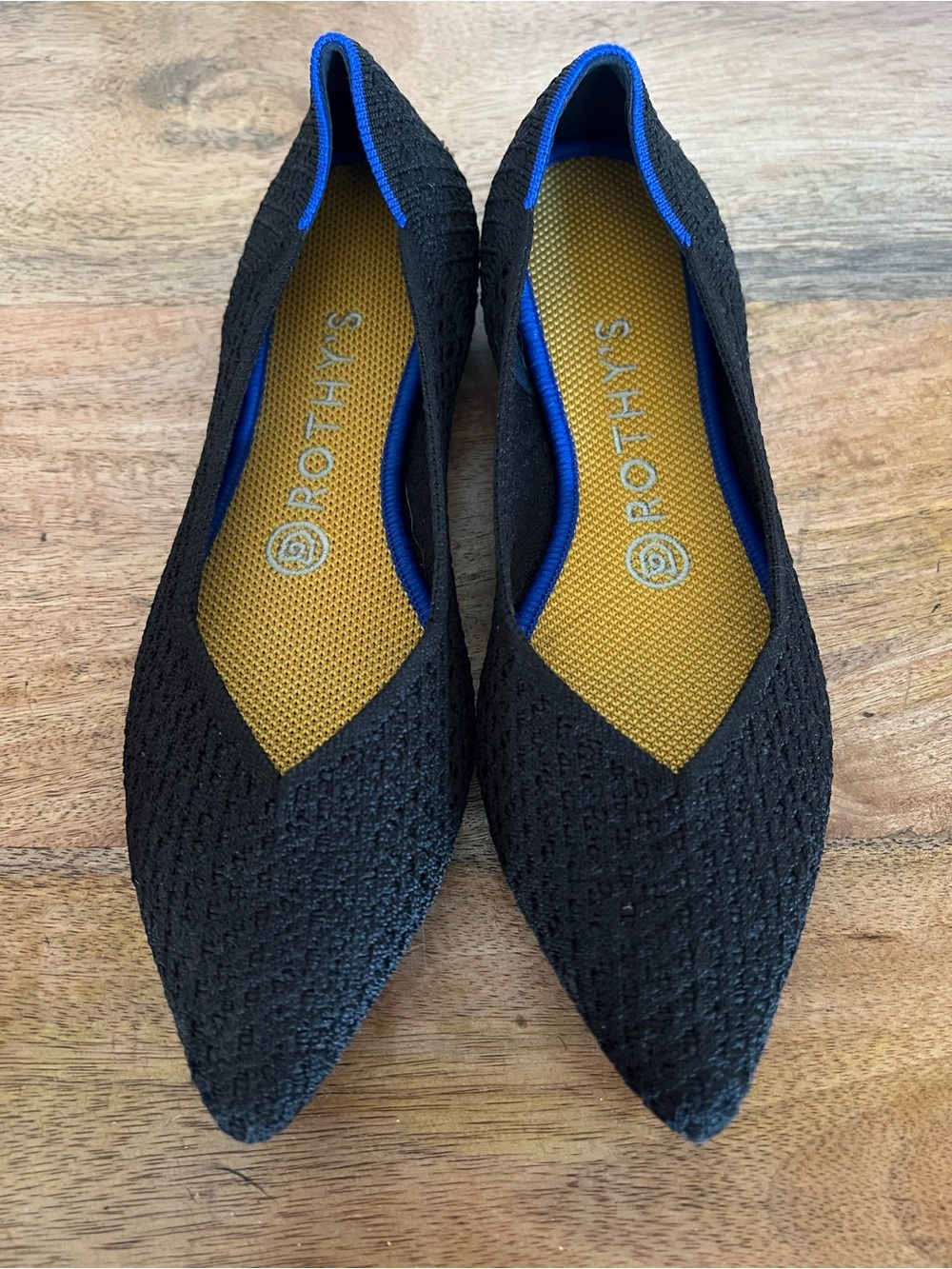 Rothy's The Point Ballet Flats Womens Black Pointed Toe Size 7.5